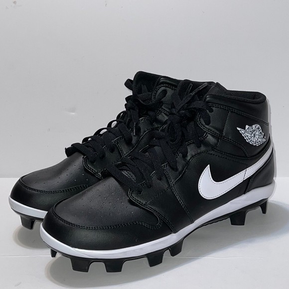 Air Jordan 1 Retro MCS Baseball Cleats Black Molded MEN'S 10 AV5354-001 NEW - Picture 10 of 15